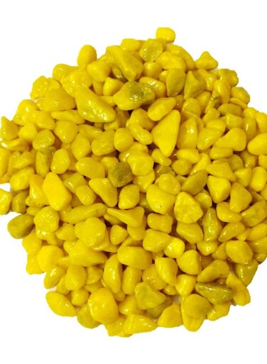 vsell24&nbsp;3kg Natural Polished Small Yellow Stones for Aquarium D&eacute;cor Pebbles for DIY Fish Tank Flower Pots