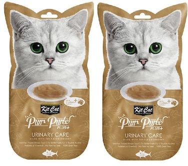 Pack of 2 Kit Cat Purr Puree Plus+ Tuna &amp; Cranberry (Urinary Care) 60g