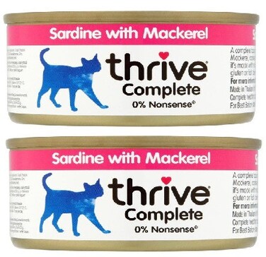 Pack of 2 Thrive Complete Sardine with Mackerel Wet Cat Food 75g