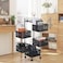Vsell24, 5-Tier Metal Kitchen Rolling Storage Rack Organizer with Lockable Wheels, Square Design, Rotating Shelves, Black&hellip;