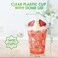 Vsell24&trade; 50PC Disposable Drinking Plastic Cup 10oz For Smoothie Coffee Water Juice Cups With Dome Lid Clear&hellip;