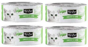 Pack of 4 Kit Cat Chicken &amp; Lamb 80g