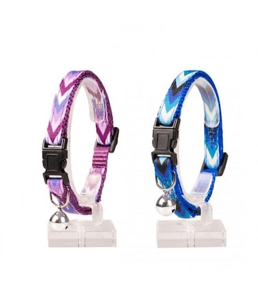 Pack of 2 Duvo Cat Collar Nylon Mixed Colors 20 - 30cm / 10mm[Texture - Boho]