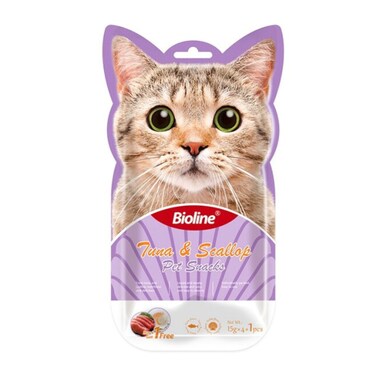 Bioline Cat Treats - 5x15g[Flavor - Tuna &amp; Scallop]