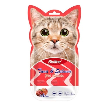 Bioline Cat Treats - 5x15g[Flavor - Tuna &amp; Salmon]
