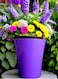 Vibrant Purple Plastic Flower Pot &ndash; Durable and Stylish Plant Container for Indoor &amp; Outdoor Use ( 3 PCS, Large )