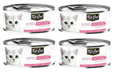 Pack of 4 Kit Cat Kitten Mousse with Chicken 80g