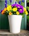 Vibrant White Plastic Flower Pot &ndash; Durable and Stylish Plant Container for Indoor &amp; Outdoor Use ( 3 PCs, Medium )