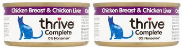 Pack of 2 Thrive Complete Chicken &amp; Chicken Liver Wet Cat Food 75g