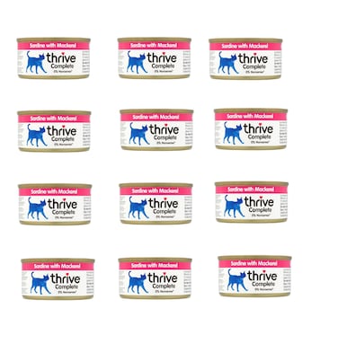 pack of 12 peices Thrive Complete Sardine with Mackerel Wet Cat Food 75g x 12pc