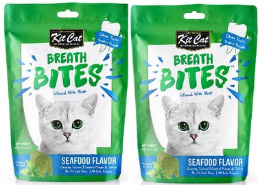 Pack of 2 Kit Cat Breath Bites Seafoods Flavor 60g