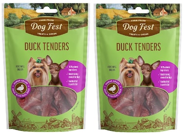 Pack of 2 Dog Fest Duck Tenders For Mini-Dogs - 55g (1.94oz)