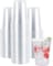 Vsell24&trade; 100PC Disposable Drinking Plastic Cup 18oz For Smoothie Coffee Water Juice Cups With Flat Lid Clear&hellip;
