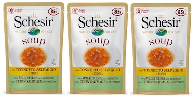 Pack of 3 Schesir Cat Wet Soup-With Wild Tuna and Pumpkin[Weight - 85g]
