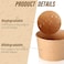 Vsell24 Paper Ice Cream Cups 4oz Disposable Brown Paper Dessert Bowls For Frozen Yogurt Soup (50)