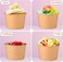 Vsell24 Paper Ice Cream Cups 4oz Disposable Brown Paper Dessert Bowls For Frozen Yogurt Soup (50)