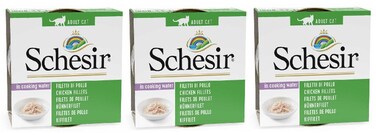 Pack of 3 Schesir Cat Wet Food-Chicken Fillets Natural Style [Weight - 85g]