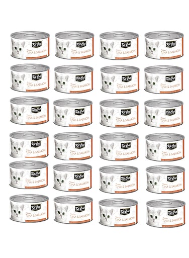 24PC Kit Cat Tuna &amp; Salmon 80g