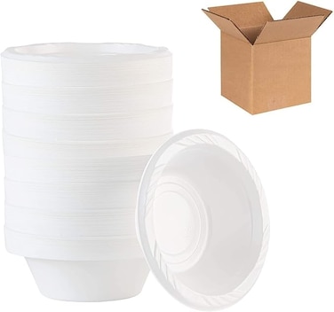 Vsell24 500pack 5oz Heavy Duty Disposable Plastic Bowls For Dessert Ice Cream Snacks Soup Containers