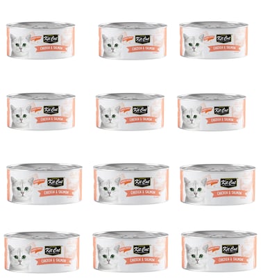 pack of 12 Kit Cat Chicken &amp; Salmon (80gx12pcs)