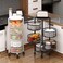Vsell24, 5-Tier Metal Kitchen Rolling Storage Rack Organizer with Lockable Wheels, Round Design, Rotating Shelves, Black&hellip;