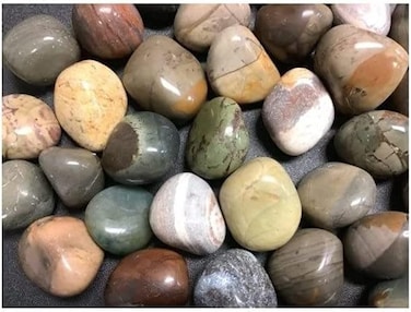 Premium Indian Stone Pebbles(3-5cm) 20 kg: Polished Natural Gravel for Aquariums