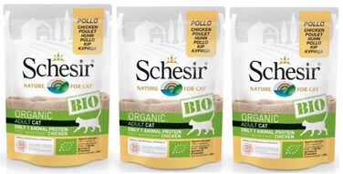 Pack of 3 Schesir Bio Chicken for Cats[Weight - 85g]