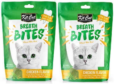 Pack of 2 Kit Cat Breath Bites Chicken Flavor 60g