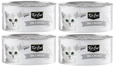 Pack of 4 Deboned Tuna And Anchovy Topper Cat Wet Food 80g