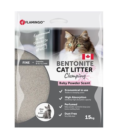 Bentonite Baby Powder Scent Clumping Cat Litter 15  KG