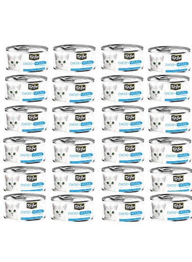 24PC Kit Cat Chicken Mousse with Tuna Topper 80g