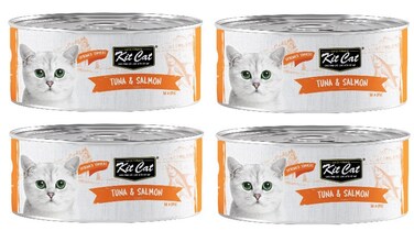 Pack of 4 Kit Cat Tuna &amp; Salmon 80g