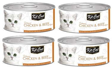 Pack of 4 Kit Cat Deboned Chicken &amp; Beef &ndash; 80g