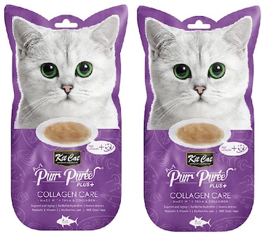 Pack of 2 Kit Cat Purr Puree Plus+ Tuna &amp; Collagen Care 60g