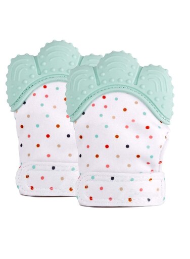 Blue Colour Baby Chewable Teething Mitten Hand Glove