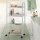 Metaltex White Pisa 4-Tier Rolling Cart &ndash; Durable &amp; Space-Saving Storage Solution