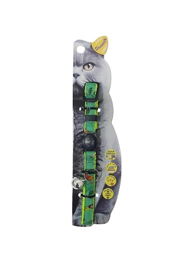 Swooosh Magpie Safe Cat Collar - Green