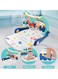 2 in 1 Baby Gym Play Mat &amp; Sit-to-Stand Learning Walker,Kick &amp;Play Piano Tummy Time Mat Toys with Mirror for Newborn Babies Toddlers Infants,Gift