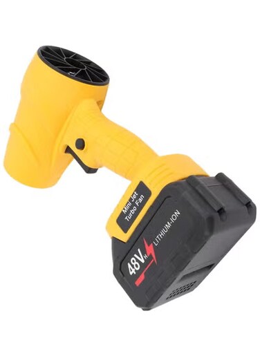 Handheld Electric Duster with Battery for Home Car Keyboard Camping, ABS Rechargeable Dust Blower Blowing Air Out to Clear Snow (Yellow)