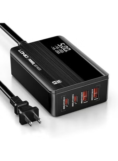 USB C Charger Block, LDNIO GaN III 100W PD Fast Charger with LED Display, 4-Port USB C Charger with 2USB-C, 2USB for MacBook Pro/Air, Laptop