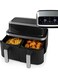 Duo Digital Air Fryer, 2 Chambers, Digital Double Chamber, Air Fryer, Air Fryer with Timer, 10 Programs, Fryer, Dryer, Display, Cool Touch