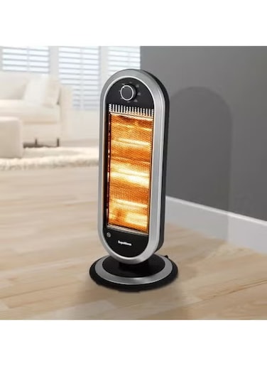 Deluxe Slim Oscillating Portable Halogen Heater 1200W - 3 Heat Settings
