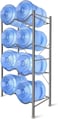 Water Bottle Storage Stand 4 Tier, Water Jug Rack 8 Bottles of 5 Gallons Shelf Heavy Duty for Office Home Gym, Easy To Assemble