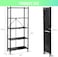 Foldable Storage Shelves 5 Tier, Storage Racks Kitchen Cabinet, Shelf Storage Multipurpose Rack for Living Room Bedroom Kitchen Garage Easy Assembly Black