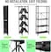 Foldable Storage Shelves 5 Tier, Storage Racks Kitchen Cabinet, Shelf Storage Multipurpose Rack for Living Room Bedroom Kitchen Garage Easy Assembly Black