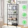 Foldable Storage Shelves 5 Tier, Storage Racks Kitchen Cabinet, Shelf Storage Multipurpose Rack for Living Room Bedroom Kitchen Garage Easy Assembly Black