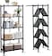 Foldable Storage Shelves 5 Tier, Storage Racks Kitchen Cabinet, Shelf Storage Multipurpose Rack for Living Room Bedroom Kitchen Garage Easy Assembly Black