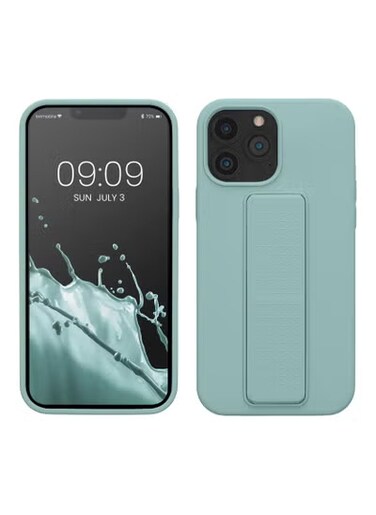 Case Compatible with Apple iPhone 13 Pro Max - Case with Hand Strap and Stand Soft TPU Silicone Coating - Mint