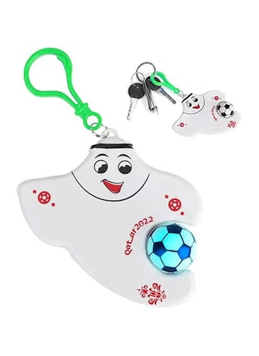 World Cup 2022 Keychain with Cute Mascot La&#39;eeb Pendant, Kawaii Luminous Keyring, 2022 Mascot Souvenirs Keychain for Football Fans, Gift for Soccer Fans