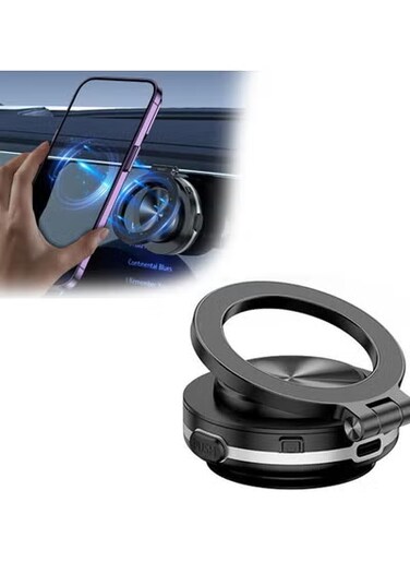 Electric Vacuum Magnetic Suction Phone Mount,2024 New Magnetic Phone Holder for Car,360&deg; Rotating Car Suction Cup Holder